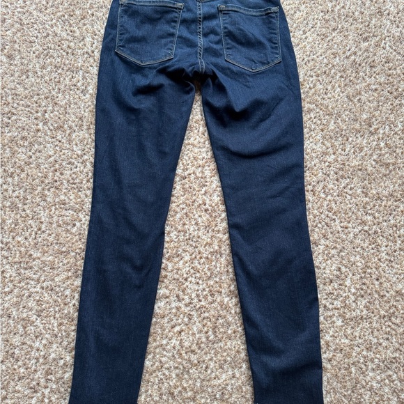 Frame Le Skinny De Jeanne Jeans Women's Size 26 Mid Rise Dark Wash Denim Raw Hem - Picture 4 of 6